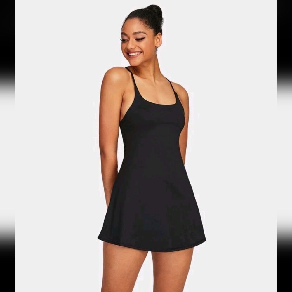 NWT NEW Halara Black Everyday Backless 2-in-1 Flare Athletic Workout S Small